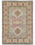 4x6 Gray Kuba Afghan Hand Knotted Wool Area Rug